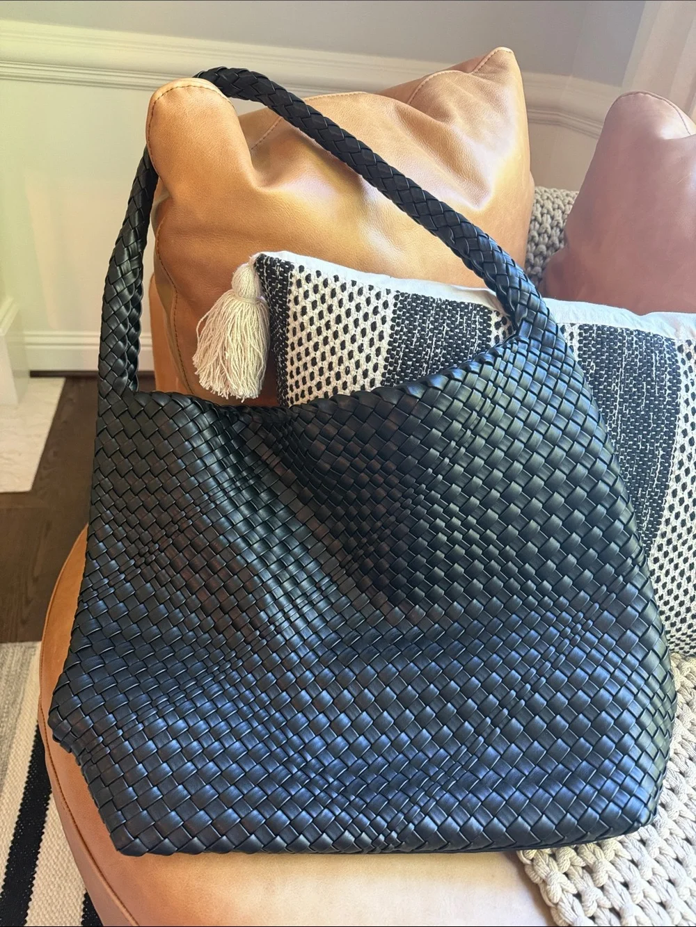 Anthropologie Blythe Woven Hobo Large Shoulder Bag
